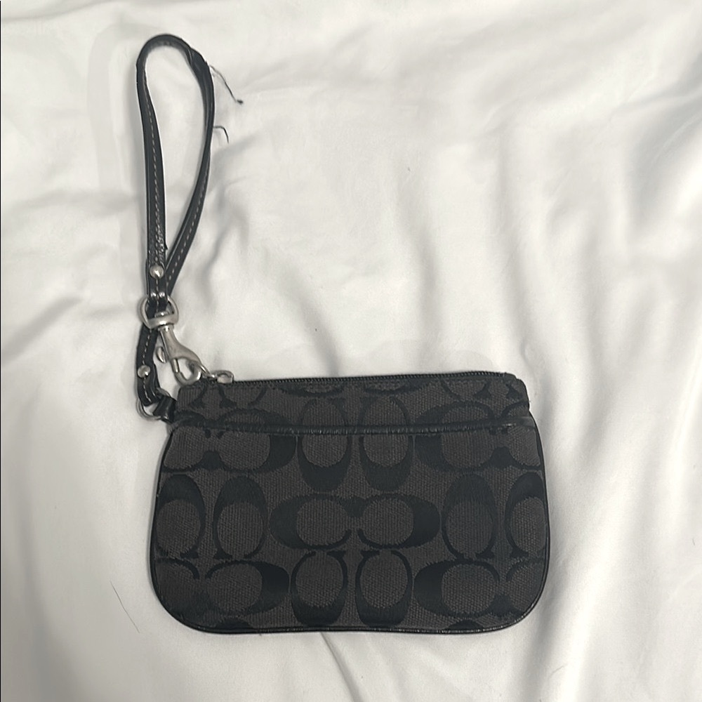 Coach Black Monogram Wristlet